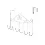 Hooks Over The Door Hook Organizer Rack Hanging, 7 Hooks, Over Door Storage Rack ? Organizer Hooks for Coats, Hats, Robes, Clothes or Towels (White)