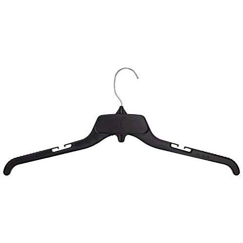 Hangon Recycled Plastic with Notches Shirt Hangers, 19 Inch, Black, 25 Pack