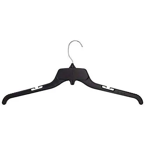 Hangon Recycled Plastic with Notches Shirt Hangers, 19 Inch, Black, 10 Pack Hangon Recycled Plastic with Notches Shirt Hangers, 19 Inch, Black, 10 Pack