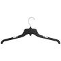 Hangon Recycled Plastic with Notches Shirt Hangers, 19 Inch, Black, 10 Pack