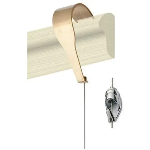 Picture Rail Molding Hook Art Hangers, Gallery Quality, Instantly Adjustable: 5 Stainless Steel Hangers with 6.5-Foot Cables, 10 Picture Hooks Picture Rail Molding Hook Art Hangers, Gallery Quality, Instantly Adjustable: 5 Stainless Steel Hangers with 6.5-Foot Cables, 10 Picture Hooks