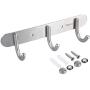 Towel Hook Rack Brushed Nickel - Sagmoc 8-Inch Coat Hook Rail Wall Mounted with 3 Hooks, Durable Clothes Hangers for Bedroom, Bathroom, Foyer, Hallway (304 Stainless Steel)