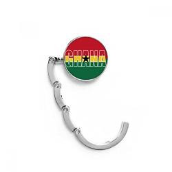 Ghana Country Flag Name Table Hook Folding Bag Desk Hanger Foldable Holder