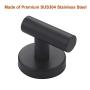 Nolimas Towel Coat Hook Matte Black SUS304 Stainless Steel Bathroom Clothes Cabinet Closet Sponges Robe Hook Wall Mounted Round Kitchen Heavy Duty Door Hanger 2 Packs