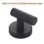 Nolimas Towel Coat Hook Matte Black SUS304 Stainless Steel Bathroom Clothes Cabinet Closet Sponges Robe Hook Wall Mounted Round Kitchen Heavy Duty Door Hanger 2 Packs