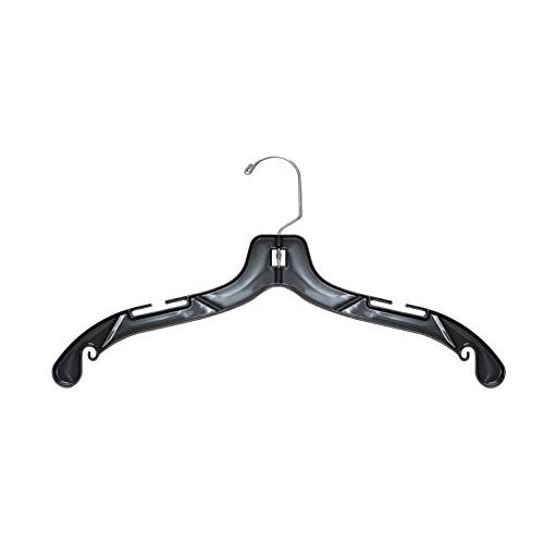 NAHANCO 2507 Plastic Dress Hanger, Medium Weight, 17", Black (Pack of 100)