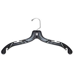 NAHANCO 2505 Plastic Dress Hanger, Middle Heavy Weight, 17", Black (Pack of 100)