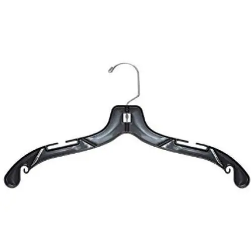 NAHANCO 2505 Plastic Dress Hanger, Middle Heavy Weight, 17", Black (Pack of 100) NAHANCO 2505 Plastic Dress Hanger, Middle Heavy Weight, 17", Black (Pack of 100)