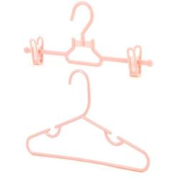 HANGERWORLD 20 Pink 11.8inch Plastic Kids Coat Clothes Garment Top Clip Hangers Closet Set Baby Toddler