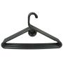 Set of 6 Heavy Duty Tubular Hangers Black Jumbo Plastic Adult Cloth Coat Hanger