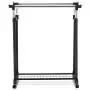 Heize best price Double Bar Adjustable Garment Rack Rolling Clothes Hanger with Shoe Rack Portable (U.S. Stock)