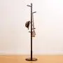 TLTLYMJ Coat Rack, Solid Wood Bedroom Hangers, Home Floor, Simple Office Clothes Rack (Color : Dark Brown)