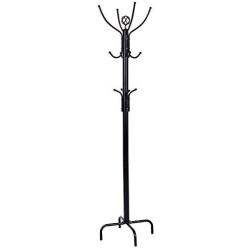 AyaMastro Black 76Inches Steel Coat Rack Free Standing Clothes Hanger Holder 3 Layer with Hooks