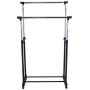 Cypresshop Garment Rack Double Rail Adjustable Rolling Clothes Hanger Laundry Drying Rack