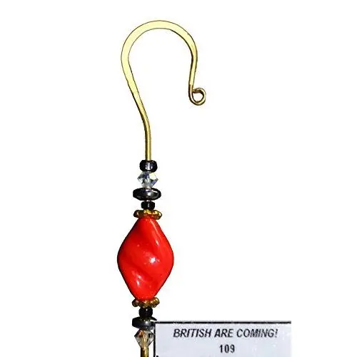 Handmade Jeweled Ornament Hanger Hook- BRITISH ARE COMING!