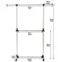 SUNPACE Garment Rack Rolling Metal Free Standing Clothes Rack Stand Portable Hanging for Clothes,Jacket,Shirt,Long Dress