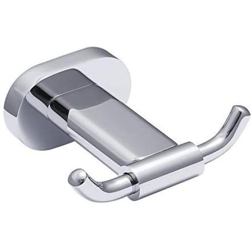 HomGif Double Towel Robe Hook Dual Clothes Hanger Holder Heavy Duty Wall Mounted for Bathroom Shower Kitchen Polished Chrome