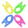 KLOUD City Pack of 4 (Blue, Yellow, Green, Hot Pink) Plastic Foldable Travel Clothes Hanger with Anti-Slip Grooves Plus Cleaning Cloth