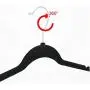 10pcs Random Color Clothing Storage Non-Slip Ultra-Thin 360 Degree Swivel Flocked Adult Clothes Hangers with Tie Bar Notched Shoulders