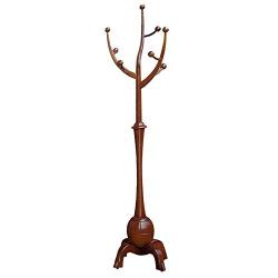 Wooden Coat Rack ，Home Hotel Room Coat Stand Solid Wood Floor Hangers House Clothes Stand (Color : Brown)