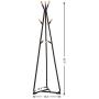 SONGMICS Coat Rack Stand, Coat Tree, Hall Tree Free Standing, with 9 Beech Wood Hooks, for Clothes, Hat, Bag, Black, Natural Grain URCR15BY
