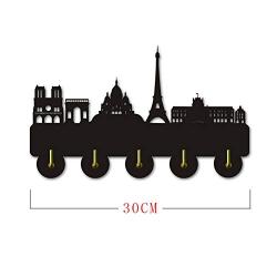 Coat racks coat hooks Unique design Wooden Hanger Creative Gift Clothes Hat Key Hook/Coat Rack/Wall Hook Home Decoration Wall Stickers Kitchen Bathroom Towel Hook,Black （Long：30cm） over door hooks