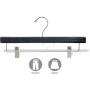 The Great American Hanger Company Wooden Bottom w/Clips, Black Finish with Chrome Hardware, Boxes of 25 by The American Company Standard Hanger, Large, Piece