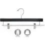 The Great American Hanger Company Wooden Bottom w/Clips, Black Finish with Chrome Hardware, Boxes of 25 by The American Company Standard Hanger, Large, Piece The Great American Hanger Company Wooden Bottom w/Clips, Black Finish with Chrome Hardware, Boxes of 25 by The American Company Standard Hanger, Large, Piece