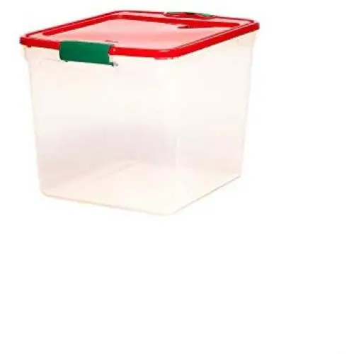 Homz 31 Quart Latching Bin Holiday Clear Storage Container with Lid, Medium(pack of 8)