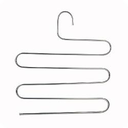 Yizhichu1990 Stainless Steel S-Shape Trousers Pants Hangers Clothes Hangers Closet Space Saving for Jeans Scarf Ties Belts Skirt Hanging Organizer,2 Pack (Simple)