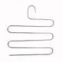 Yizhichu1990 Stainless Steel S-Shape Trousers Pants Hangers Clothes Hangers Closet Space Saving for Jeans Scarf Ties Belts Skirt Hanging Organizer,2 Pack (Simple)