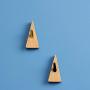 Garneck Wood Wall Hook Adhesive Triangle Door Back Hook Modern Wall Clothes Hanger for Living Room Entrance Key Holder 2 PCS