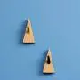 Garneck Wood Wall Hook Adhesive Triangle Door Back Hook Modern Wall Clothes Hanger for Living Room Entrance Key Holder 2 PCS
