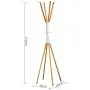Solid Wooden Clothes Rack Floor Bedroom Hanging Hanger Continental Simple Clothes Rack Simple Iron Floor Clothes Hanger (Color : Black)