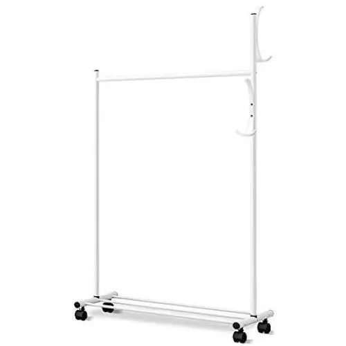 Roloiki Coat Rack Clothes Tree Coatrack Hat Hanger Hallstand Clothes Hat Tree Rack Free Standing Simple Fashion Hat and Coat Stand with Hooks Shoe Holder Removable Rotating Wheel for Bathroom