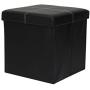 Otto & Ben Folding Toy Boxes Chest with Memory Foam Seat, Faux Leather Small Ottomans Bench Foot Rest Stool, Line Black
