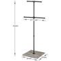 MyGift Industrial Pipe Clothing Display Stand with Vintage Gray Wood Base