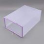 5 Pcs Clear Plastic Shoe Storage Boxes, Foldable Shoe Containers Double Plastic Purple DIY Shoe Drawers Home Storage