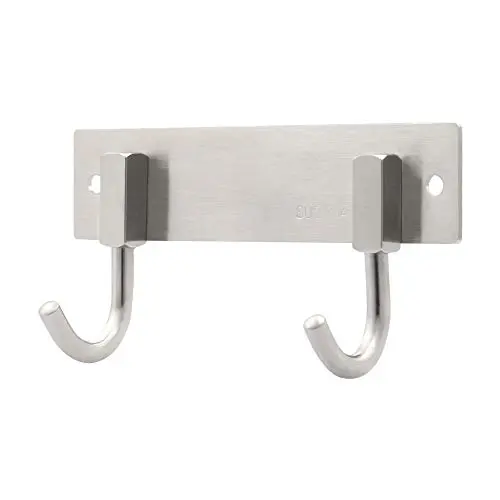 WEBI Solid SUS 304 Coat Hook Rack Towel Hanger Rail Bar, 2 Square Hooks, for Bedroom, Bathroom, Laundry Room, Foyer, Hallway, Entryway, Porch, Balcony WEBI Solid SUS 304 Coat Hook Rack Towel Hanger Rail Bar, 2 Square Hooks, for Bedroom, Bathroom, Laundry Room, Foyer, Hallway, Entryway, Porch, Balcony
