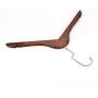 High-grade Solid Gugertree Wooden Wide Shoulder Coat Hanger, Retro Wood Clothes Hangers, Natural Finish & Pearl Nickel Polished Hook, 5-pack (32 x 1.2cm)