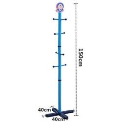 Dika UK Coat Racks Free Standing Wooden Coat Rack Child Solid Wood Bedroom Landing Cartoon Hangers Kindergarten Clothes Hanger Blue