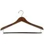Iconikal 17-Inch Contoured Wood Suit Hanger with Pant Bar, Walnut, 10-Pack