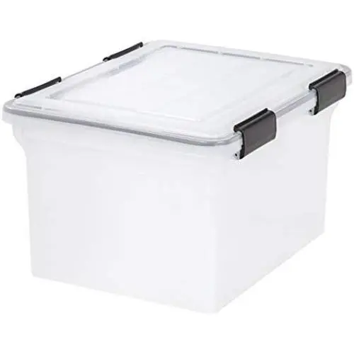 IRIS USA, Inc. UCB-FB WEATHERTIGHT Letter and Legal Size File Box, 12 Quart, Clear