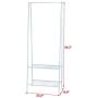 Sdoveb Garment Rack Floor Coat Rack with 2 Tier Shoes Stand Multifunctional Clothes Hanger Home Bedroom Wardrobe Coat Storage Rack (White)