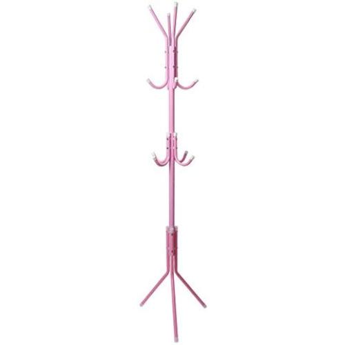 uxcell Metal Coat Rack,Standing Coat Tree 12 Hooks Hanger for Handbags Hat Umbrella Clothes Home Decor Fuchsia