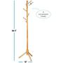 High-Grade Wooden Tree Coat Rack Stand, 6 Hooks - Super Easy Assembly NO Tools Required - 3 Adjustable Sizes Free Standing Coat Rack, Hallway/Entryway Coat Hanger Stand for Clothes, Suits, Accessories