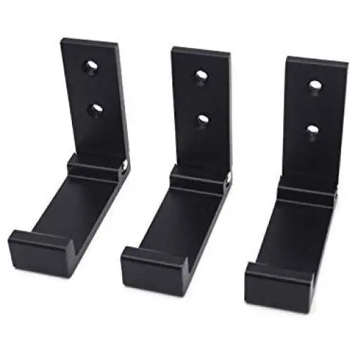 Antrader 3-Pack Folding Coat Hook Space Aluminium Towel Hook Wardrobe Cloth Hanger Wall Mounted Hook with Screws, Black