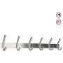 Hawsam Glue No Drilling Wall Mount Coat Double Hook Rack - Heavy Duty 304 Stainless Steel Towel Clothes Hook Holder Hanger for Bathroom Kitchen Bedroom Closet Cabinet Kitchen Office with 6 Hooks