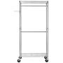 Closet Organizer Garment Rack Clothes Hanger Home Shelf Heavy Duty Chrome Rolling Double Hanging Rod Garment