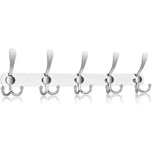 EEEKit 10/15 Hooks, Stainless Steel 304 Coat Holder, Rail Hat Bath Robe Clothes Hanger Rack Mugs Holder Home Storage for Office, Kitchen, School, Entryway, Wall Mounted EEEKit 10/15 Hooks, Stainless Steel 304 Coat Holder, Rail Hat Bath Robe Clothes Hanger Rack Mugs Holder Home Storage for Office, Kitchen, School, Entryway, Wall Mounted